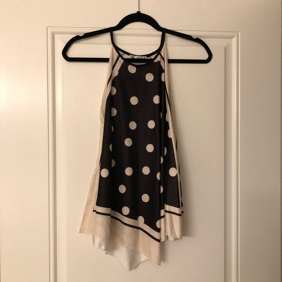 ZARA Satin Bandanna Style Polka Dot Cami - Picture 4 of 5